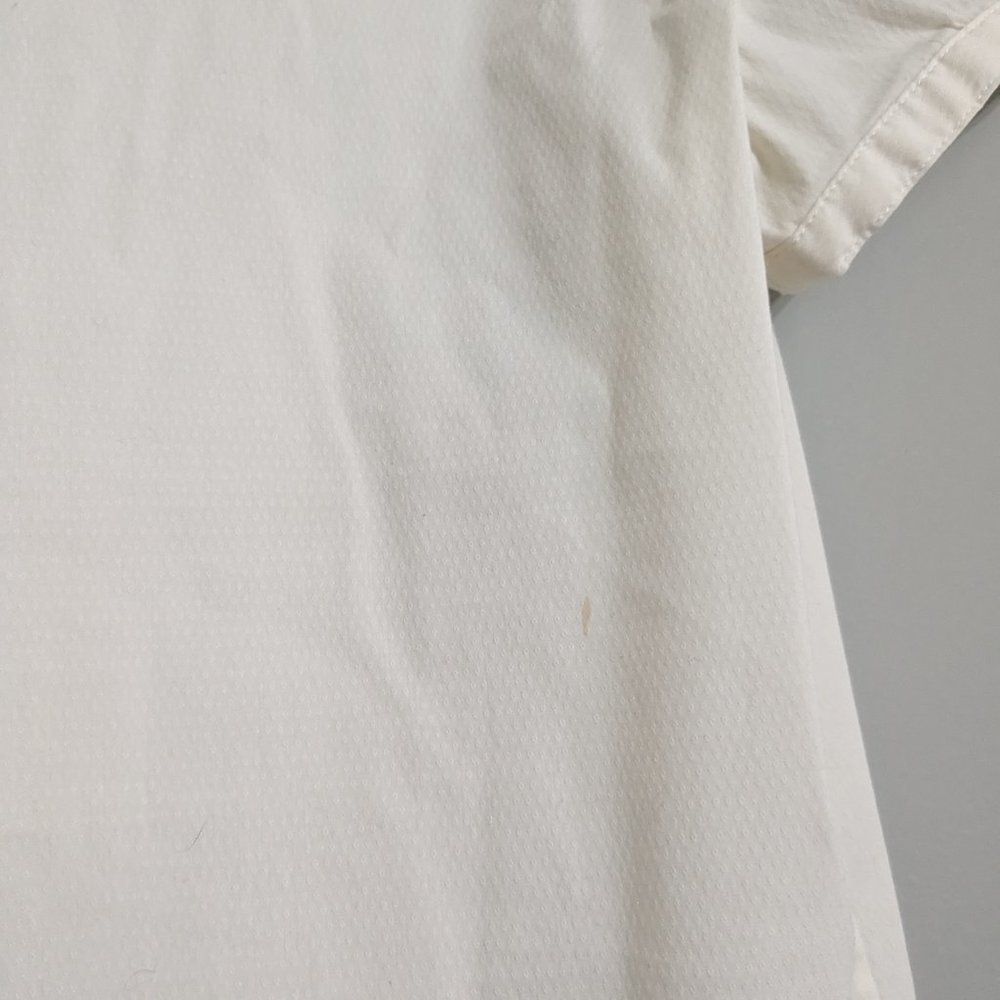 Theory White Ruffle Button Down - Picture 3 of 7